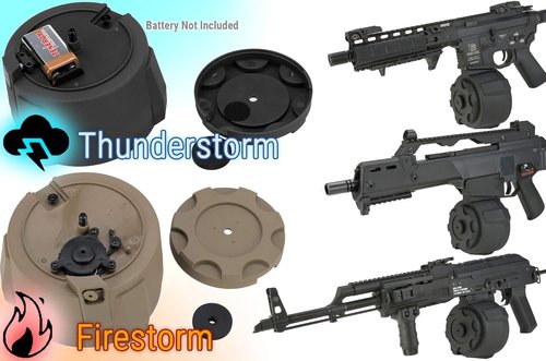 Angel Custom 1500 Round Firestorm AEG Airsoft Drum Flashmag - M4 | Dark Earth Color