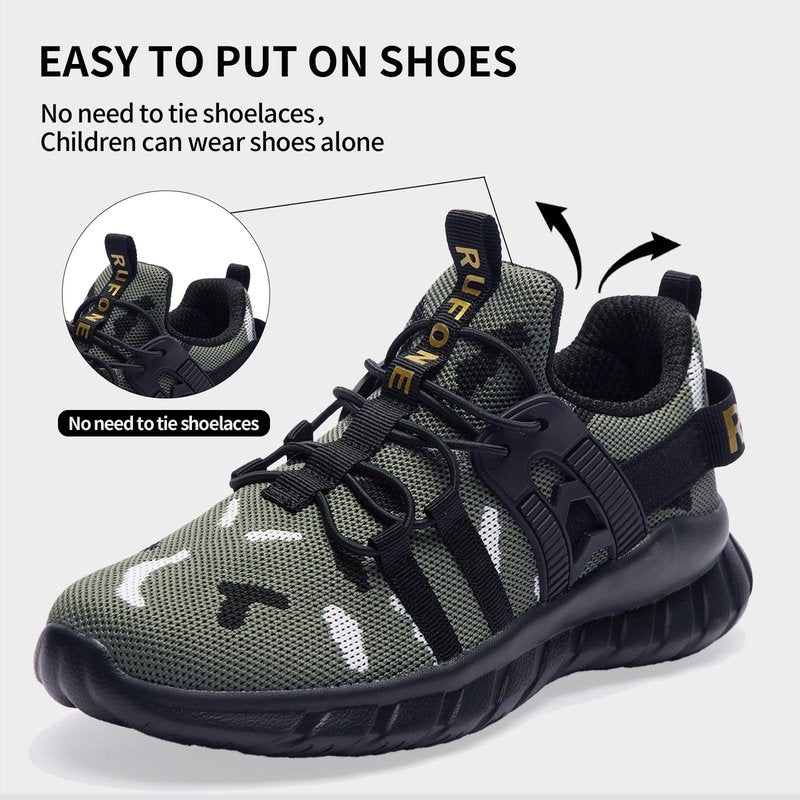 MJQ Kids Tennis Shoes for Boys Girls Lightweight Breathable Sneakers Running Athletic Shoes for Toddler/Little Kid/Big Kid Camouflage