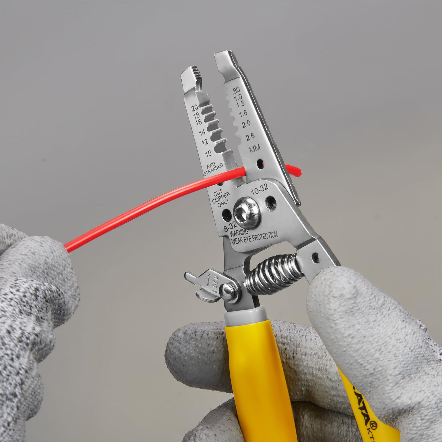 Wire Stripper Tool Crimper for Electricians: 7 Inch Wire Cutter Stripping Tool for 10-18 AWG Solid and 12-20 AWG Stranded Wire - Electrical Wire Crimping Stripping Plier - 10 12 14 16 18 AWG Gauge