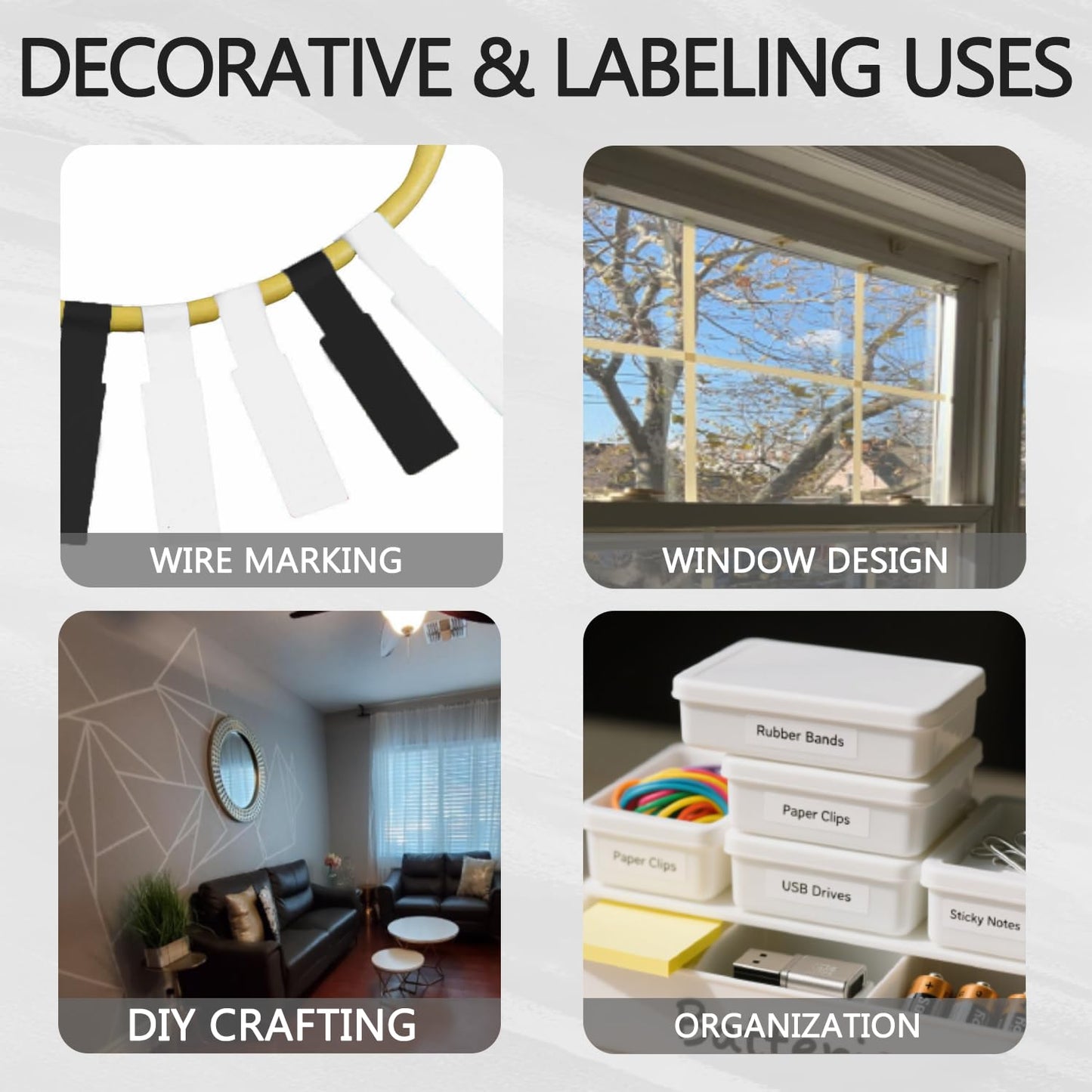 SWRT 6 Pack White Electrical Tape Waterproof, 0.7 in x 66 FT High Temp Electric Tape Under 600V for All Weather - UV Protection - Flame Retardant