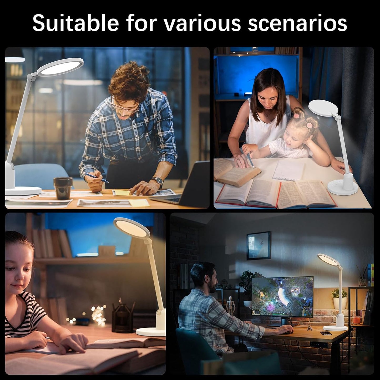Ultra Bright Dimmable Desk Lamp for Home Office - 1000LM Eye-Caring Light with Timer & Adjustable 3000K-6000K