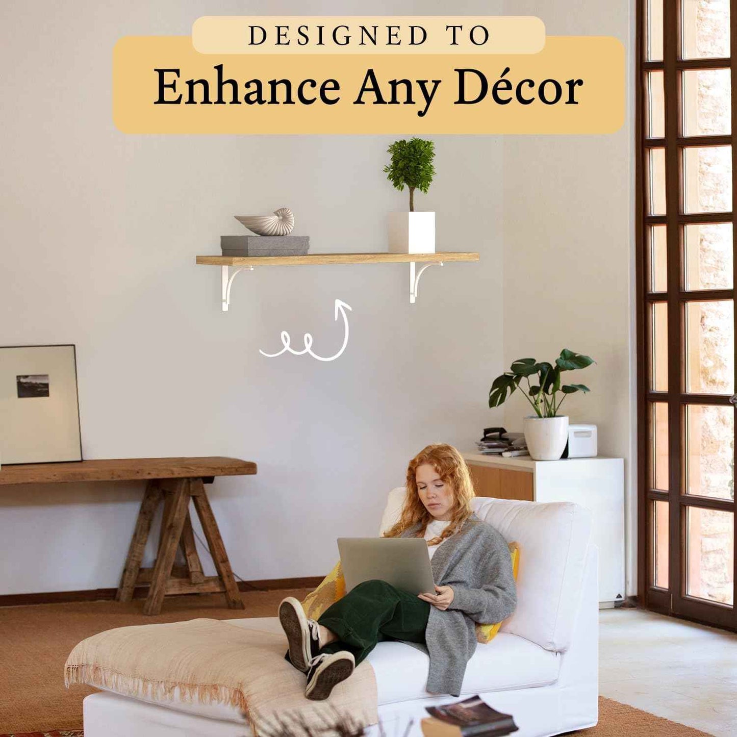 Heavy Duty 8-Inch Black Shelf Brackets - Wall Mounted L Bracket Set of 4 with Hardware