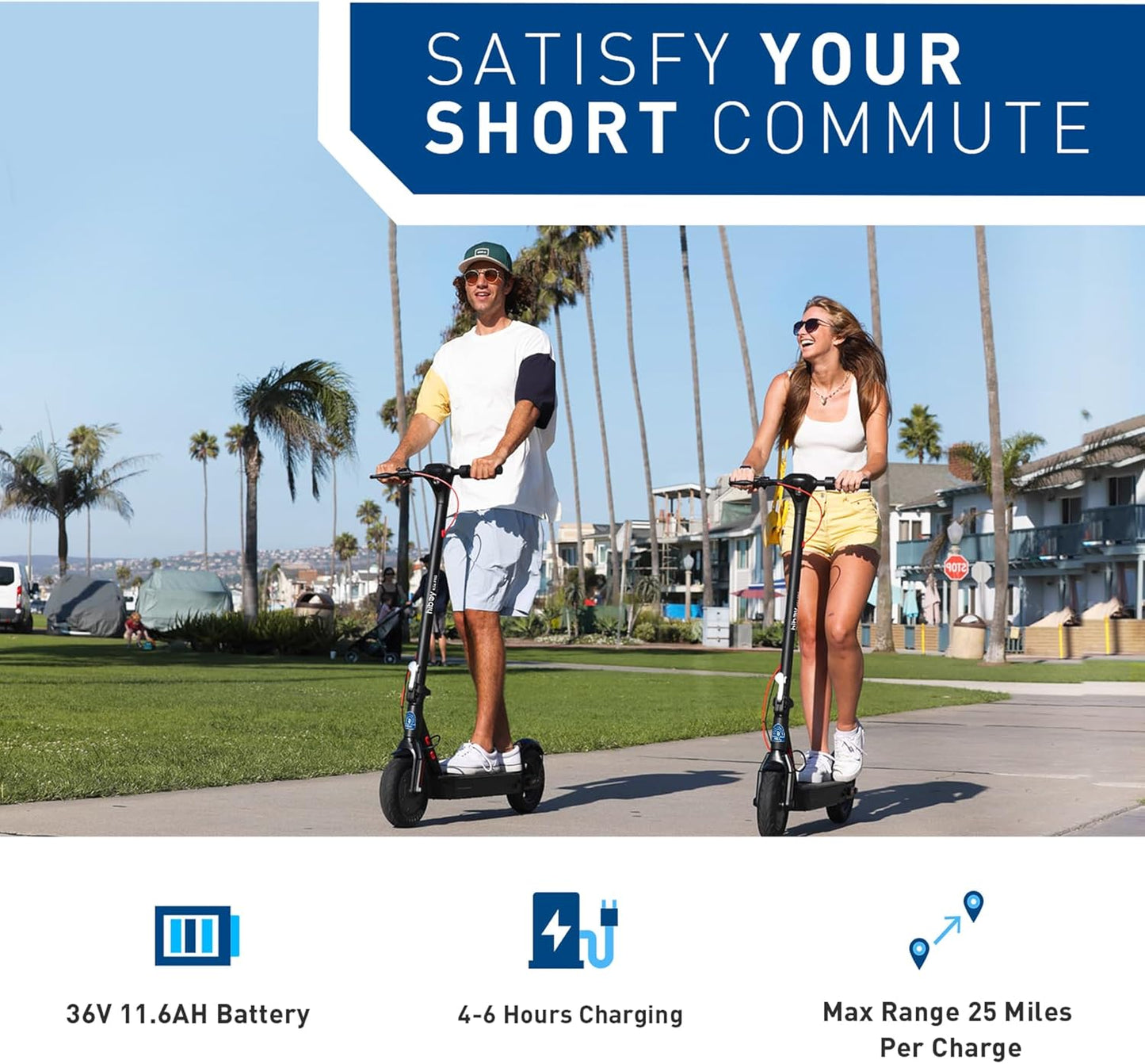 S2 SE Electric Scooter - 19 MPH Speed, 17-25 Miles Range, Foldable Commuter E-Scooter with 10" Tires