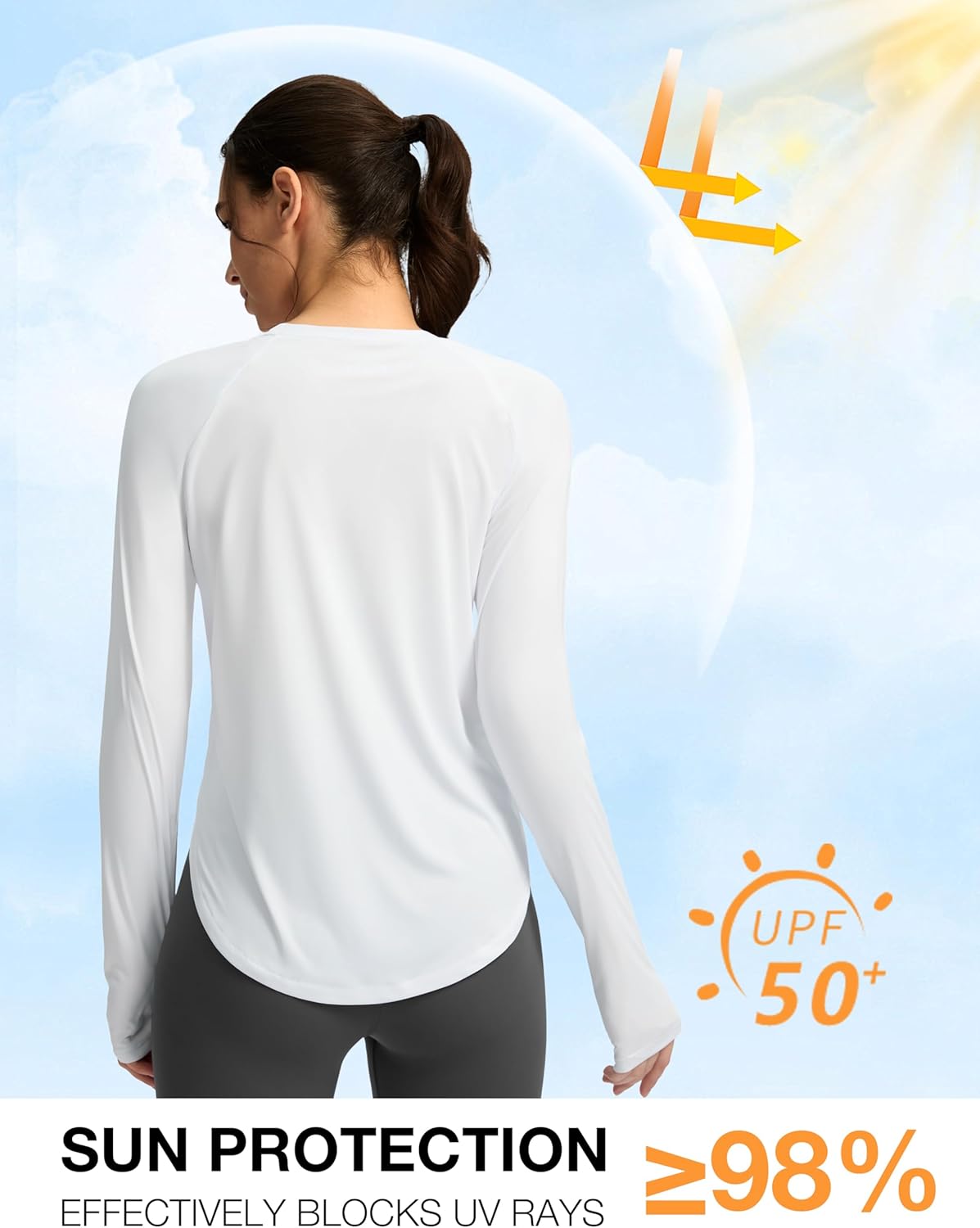 Soothfeel Women's Long Sleeve Workout Shirt - UPF 50+ UV Protection & Quick Dry Fabric