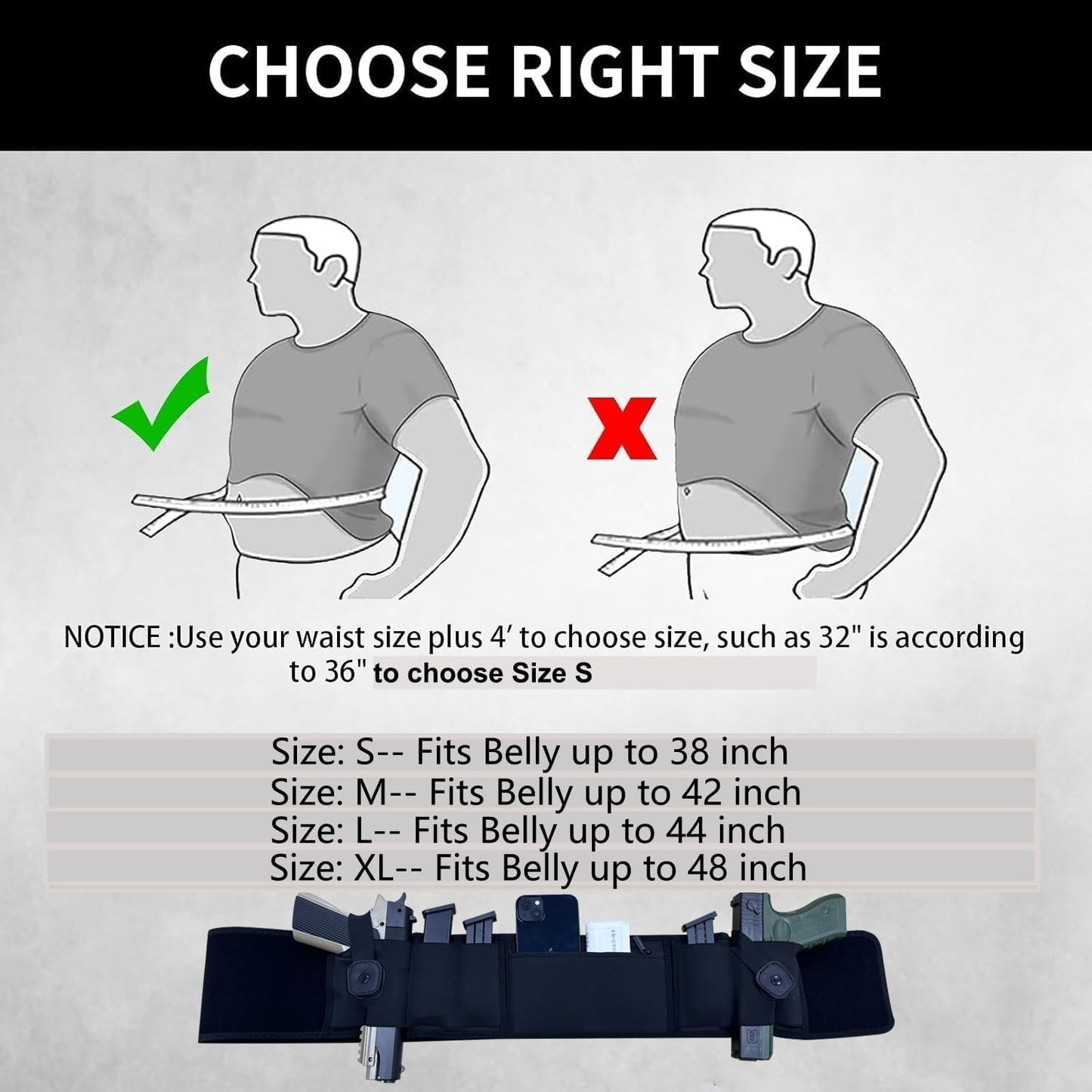 Skiennix 3-in-1 Holster - Comfortable Neoprene Waistband Fits Glock, Smith & Wesson, Taurus & More | Unisex Design