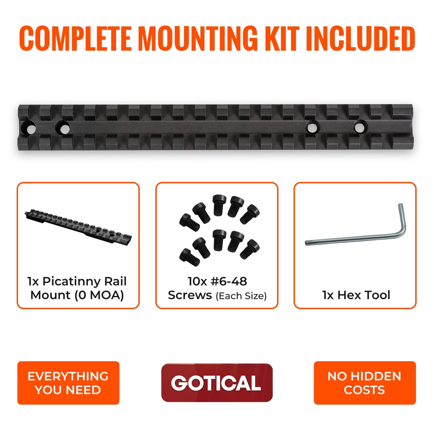 Gotical Picatinny Rail Mount for Remington 700 Rifles | Long Action, 0 MOA, Compatible with Remington 700 Long Action Models