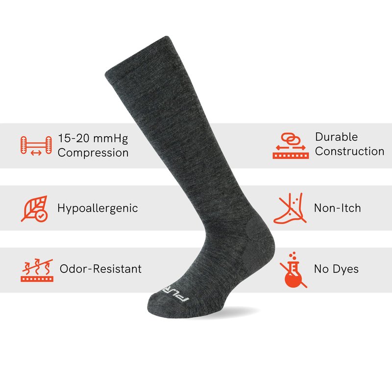 Pure Athlete Alpaca Compression Socks – 15-20mmHg Support for Running, Hiking, Travel & Recovery for Men & Women - USA Made