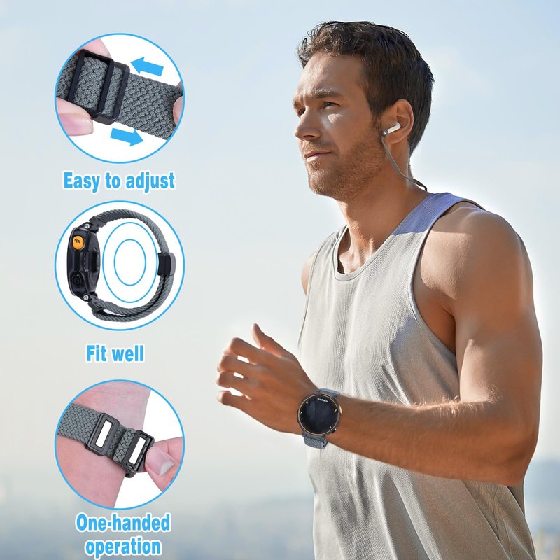 C2D JOY Braided Nylon band Compatible with vivofit 4 Activity Tracker Replacement Watchband with Metal Case-Midnight Blue