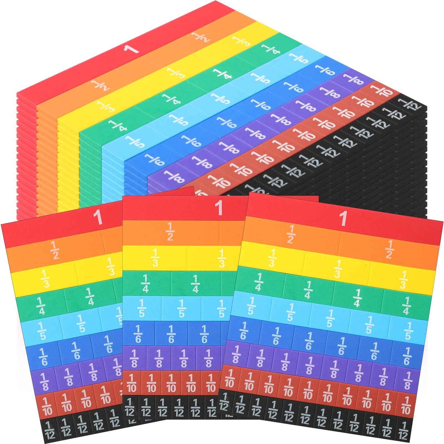 Sayglossy 24 Sets Fraction Tiles Sets for Math Fraction Manipulatives Montessori Math Materials EVA Foam Algebra Tiles Games for Classroom Teaching Aids, Homeschool Supplies