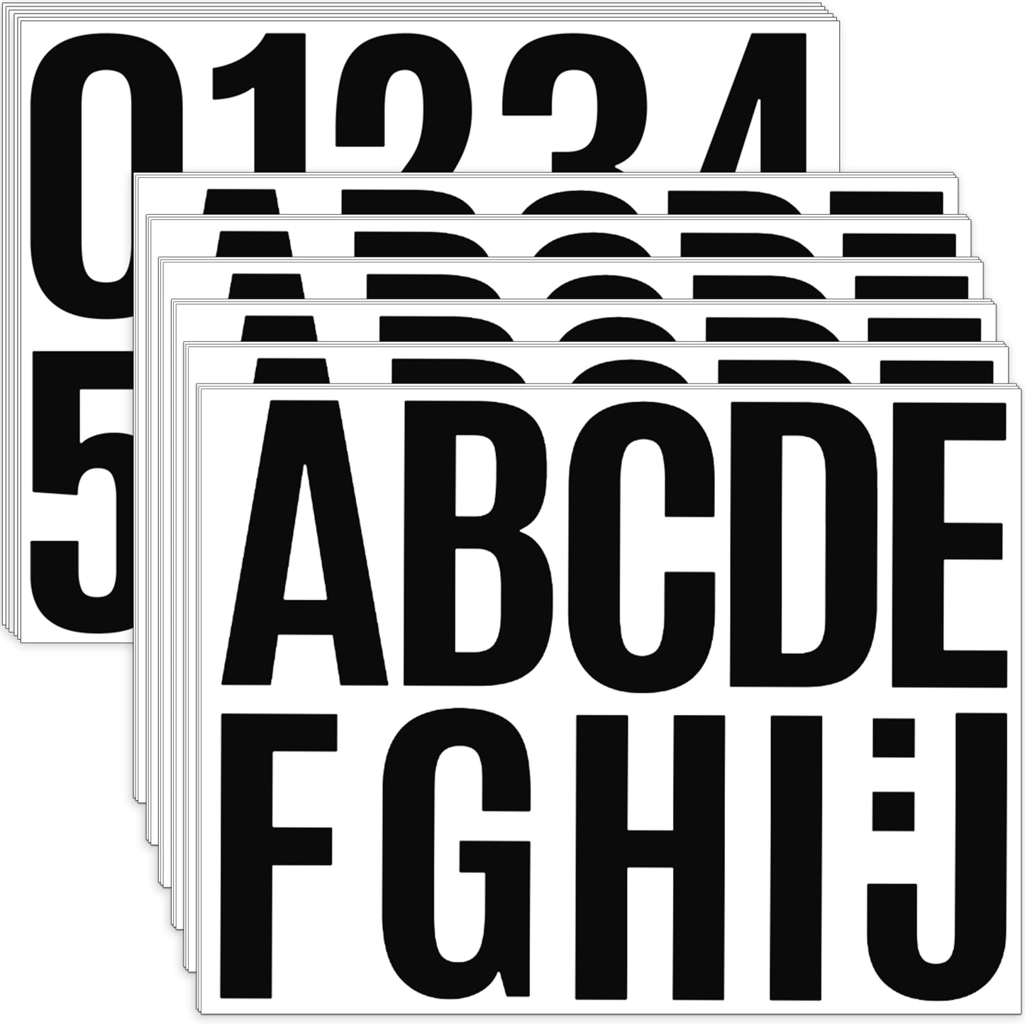 24 Sheets Letter Stickers 252Pcs Mailbox Numbers Large 4 Inch Vinyl Alphabet Numbers Stickers Big Self-Adhesive Waterproof Bulletin Post Board Letters for Mailbox Door Window Sign Home Address (4Inch)