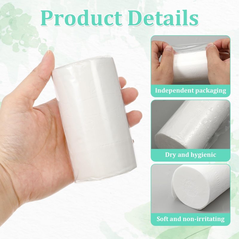 Zelphvt 20 PCS Travel Toilet Paper Soft Compact Mini Toilet Paper Rolls Portable Individual Wrapped for Camping Hiking Outdoor Home RV