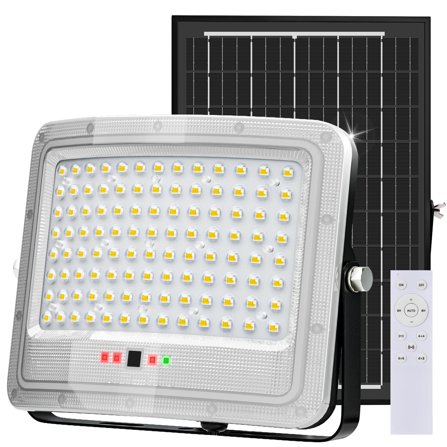 2000W Solar Flood Lights Outdoor , Solar Powered Outside Street Light Dusk to Dawn Waterproof Security Commercial Lighting with 16.4ft Cables and Motion Sensor for Yard,Garage,Swimming Pool, Pathway
