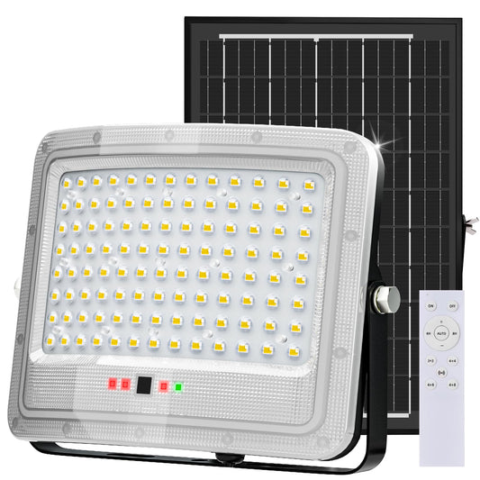 2000W Solar Flood Lights Outdoor , Solar Powered Outside Street Light Dusk to Dawn Waterproof Security Commercial Lighting with 16.4ft Cables and Motion Sensor for Yard,Garage,Swimming Pool, Pathway