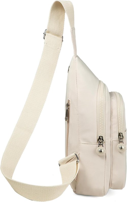 Banelu Sling Bag - Small Crossbody Backpack for Men & Women | Ideal for Outdoor Sports & Hiking - Beige