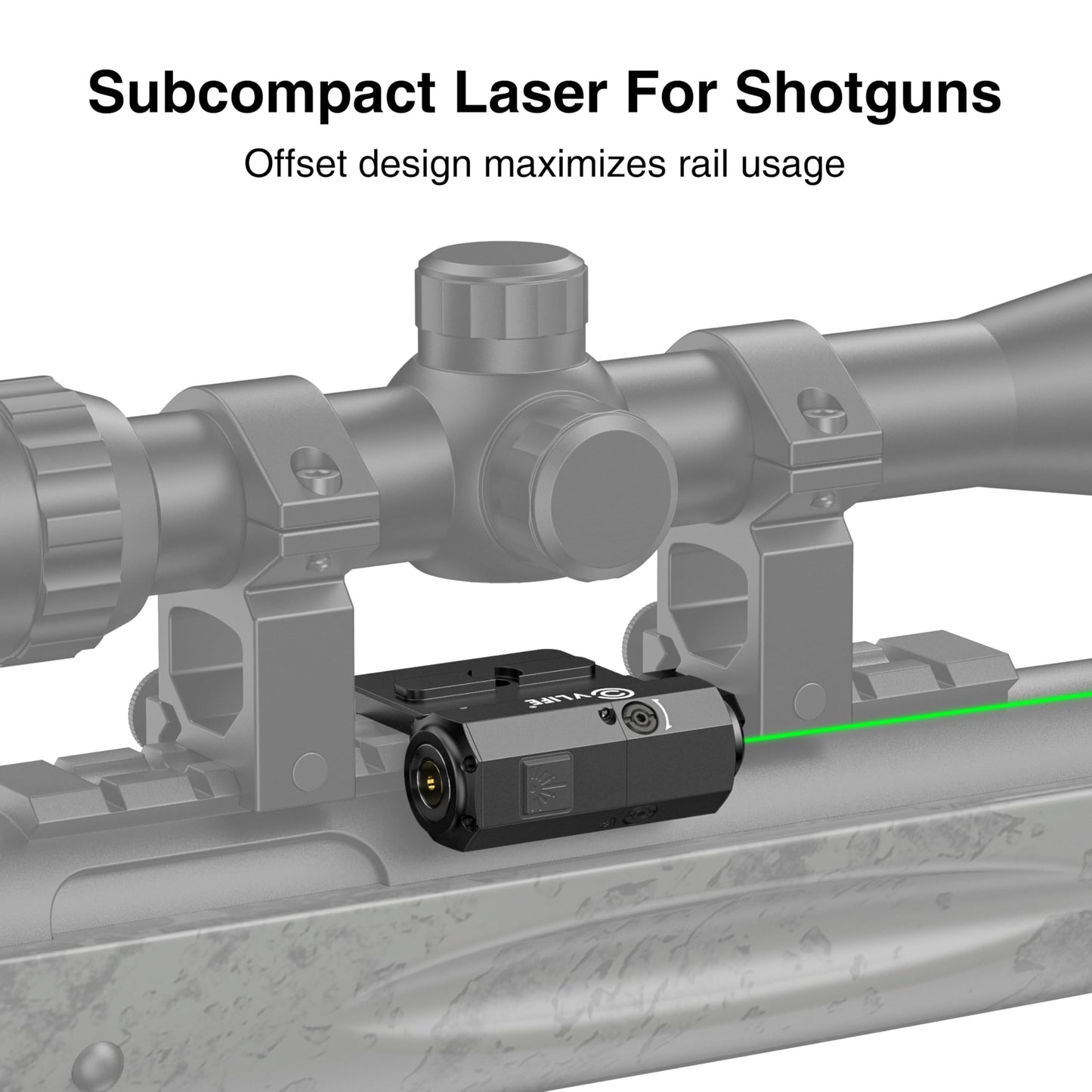 CVLIFE Rifle Green Laser Sight Compatible with M-Lok and Picatinny Rail Mount, Low Profile Green Laser for Rifle Magnetic Rechargeable Laser Beam Sight
