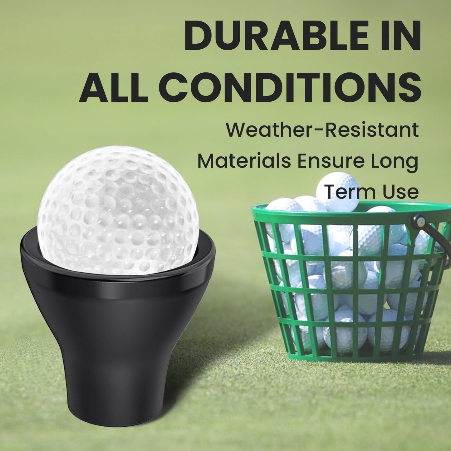 FINGER TEN Golf Ball Retriever Suction Cup Picker Putter Grip Pick Up Tool Value 6 Pack, Durable Rubber Balls Pick-up Grabber Saver Put on Putter Grips for Golfers