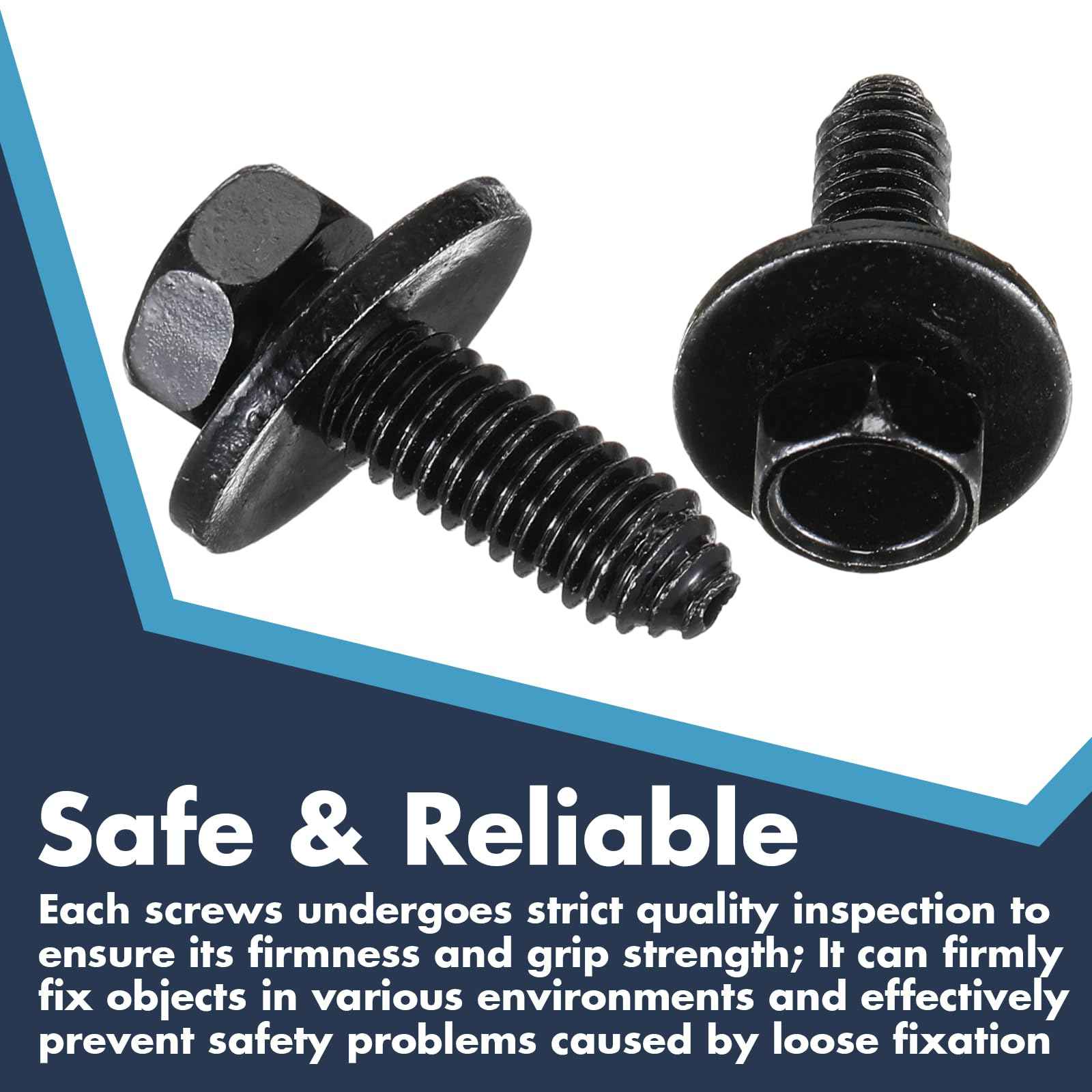 Yaocom 50 Pcs 5/16"-18 x 7/8" Indented Hex Head Body Bolts, Metal Fasteners Automotive Body Screws for Trucks Fender Bolt for Car