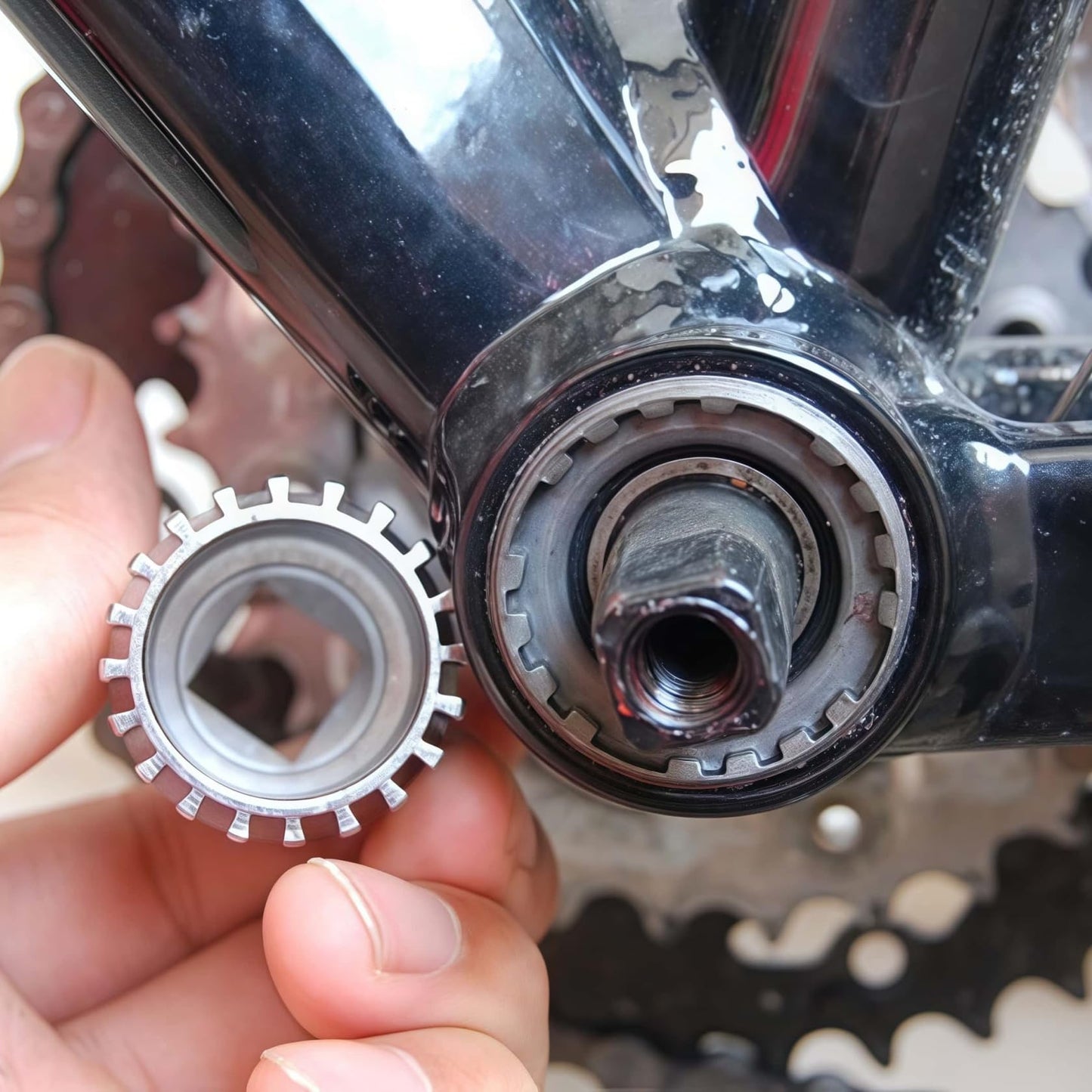 Phidinova Bike Bottom Bracket Removal Tool with 20-Tooth, Heavy-Duty Crank Puller Drive Wrench Compatible with Shimano Bottom Bracket