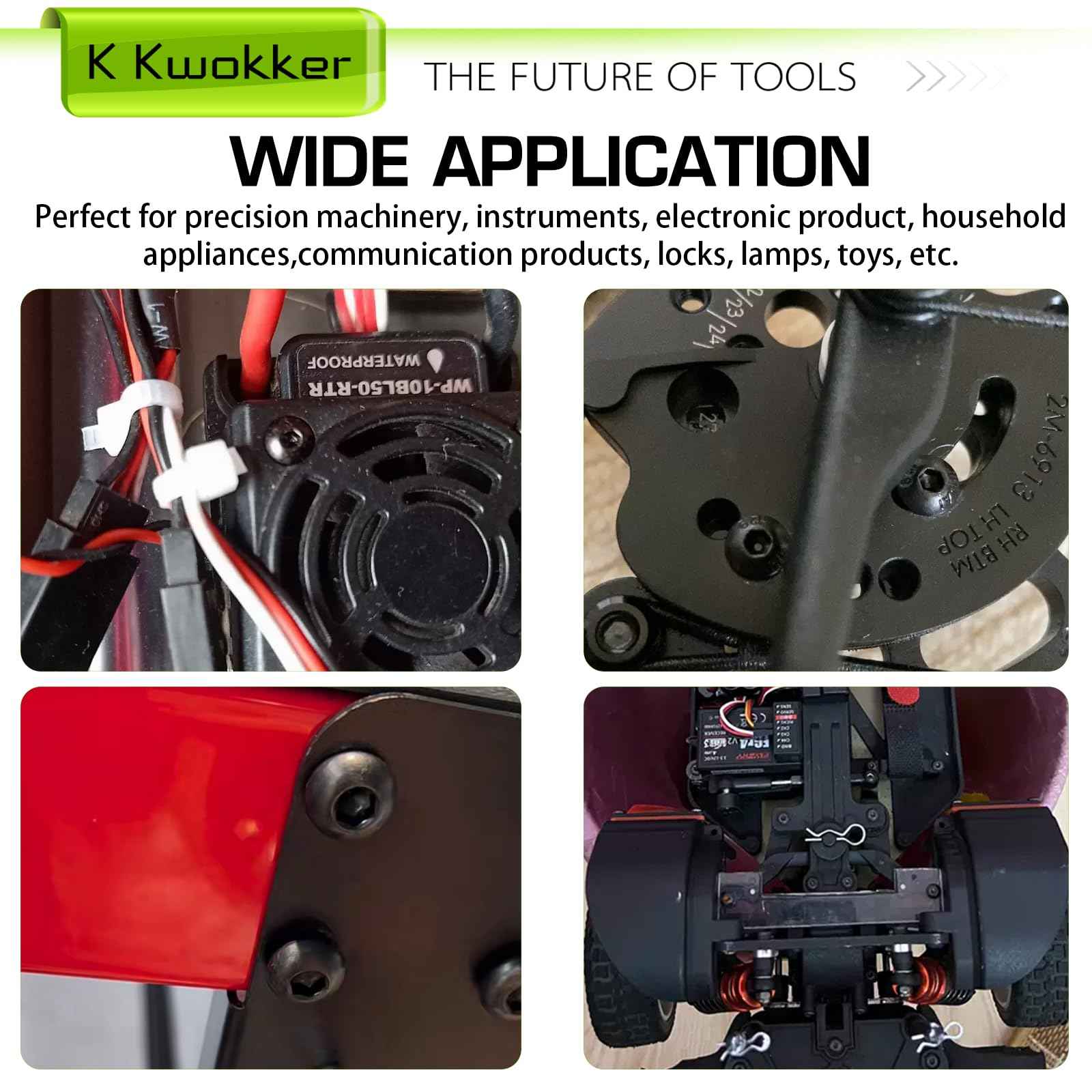 K Kwokker 2410Pcs M2 M3 M4 M5 Nuts and Bolts Assortment Kit 4MM to 20MM Upgraded Zinc Plated Hex Button Head Cap Metric Machine Screws, 10.9 Alloy Steel Bolts and Nuts Kit w/Lock Washers for Screws