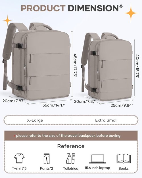 Large Travel Backpack - Flight Approved Carry-On Bag | 18x14x8 Inches - Ideal for Men & Women