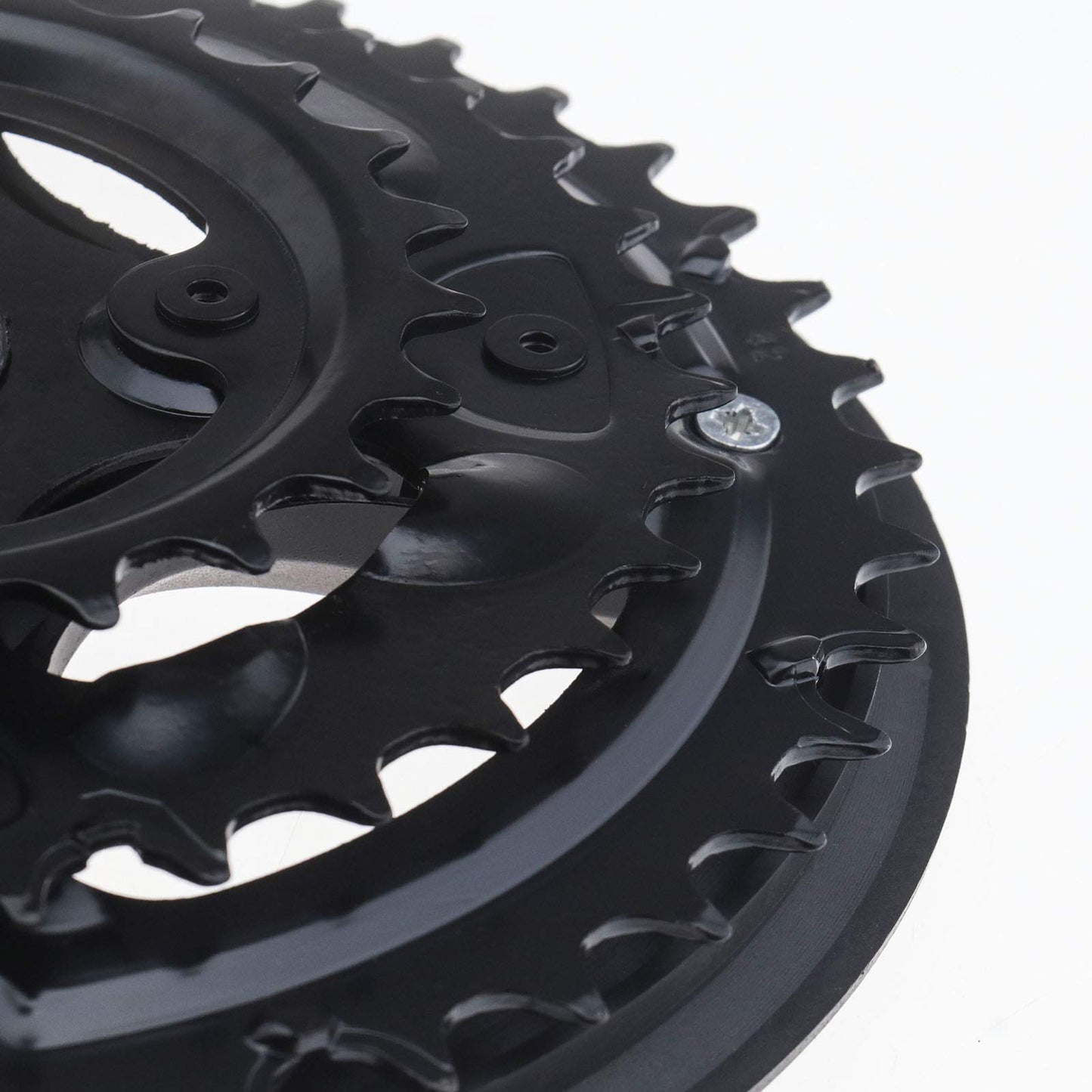 Micro Traders Mountain Bike Triple Crankset Kit 170mm Crank Arm Black 42/34/24T Chainrings with Bottom Bracket Fit for 5/6/7/8 Speed Most MTB