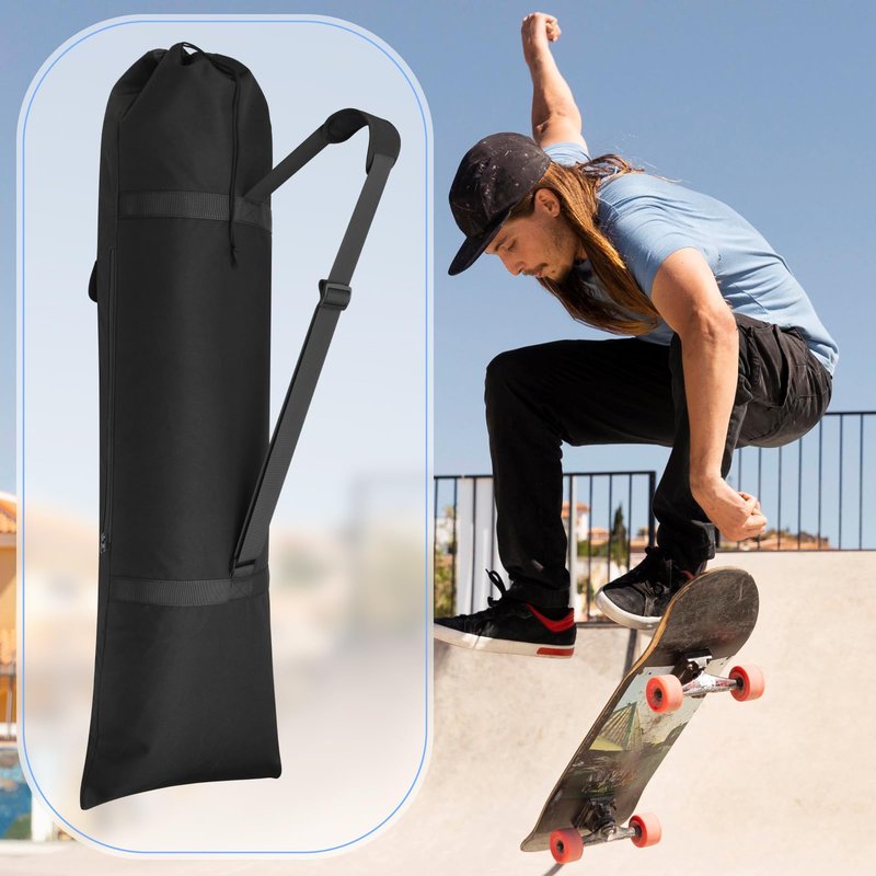 Easecos Longboard Skateboard Bag Portable Skateboard Carry Bag with Outer Pocket, Heavy Duty Longboard Bag with Adjustable Strap, Outdoor Sport Travel Storage Organizer for Men Women, 50" L x 17.1''W