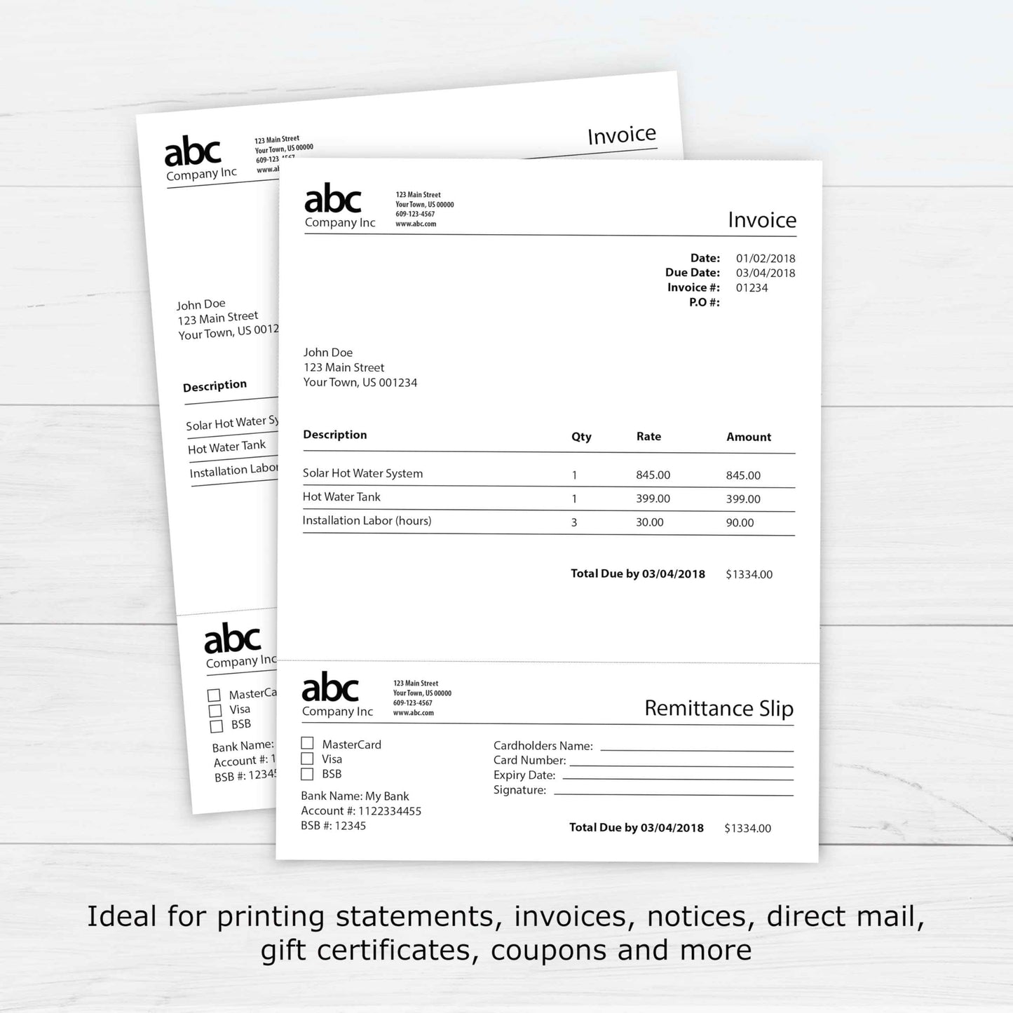 PrintWorks Professional 3" Horizontal Perforated Paper 8.5” x 11” - Perfect For W-2, 1099, & Statement Use - Made in the USA - 500 Sheets - 20 lb - Printer Compatible - White (04167)