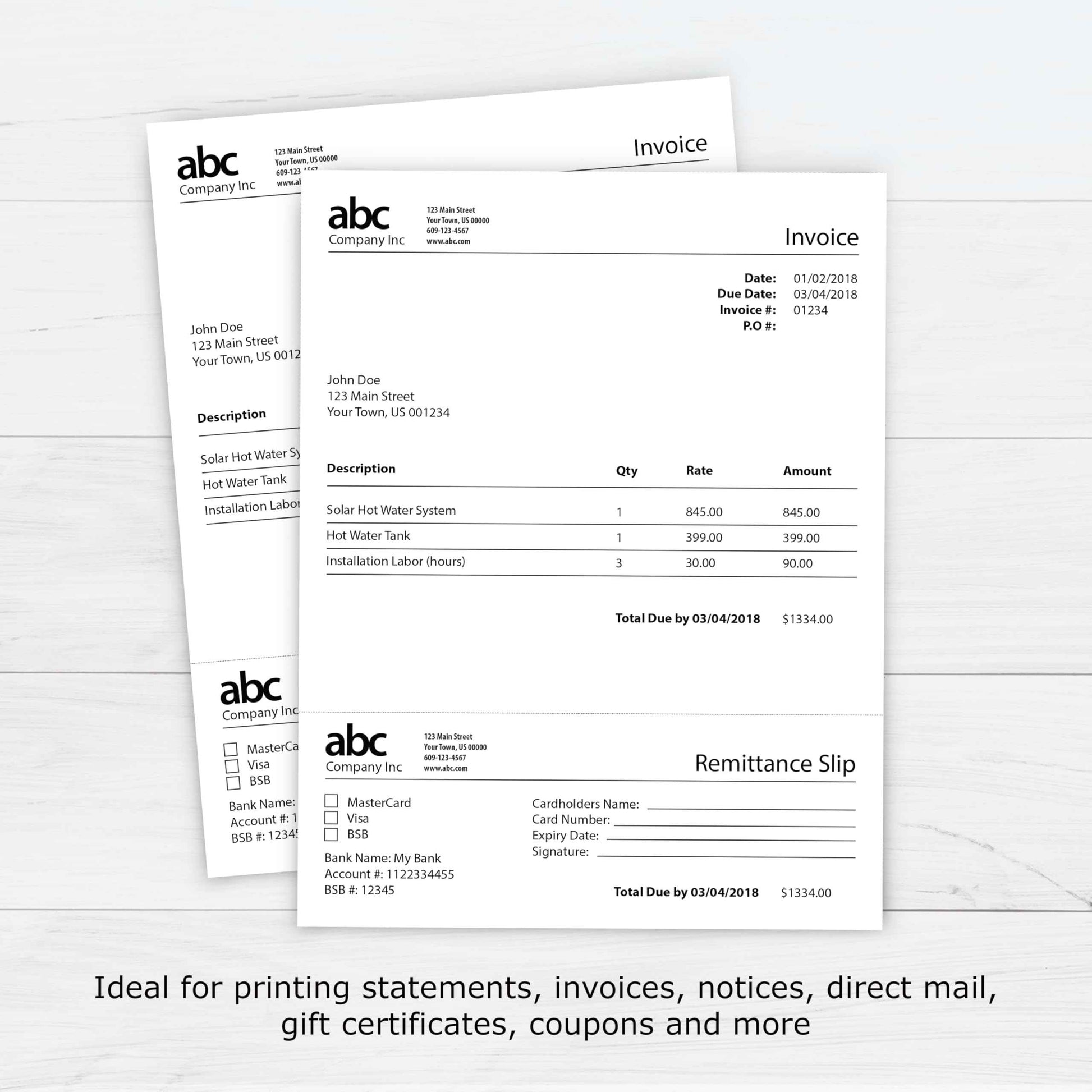 PrintWorks Professional 3" Horizontal Perforated Paper 8.5” x 11” - Perfect For W-2, 1099, & Statement Use - Made in the USA - 500 Sheets - 20 lb - Printer Compatible - White (04167)