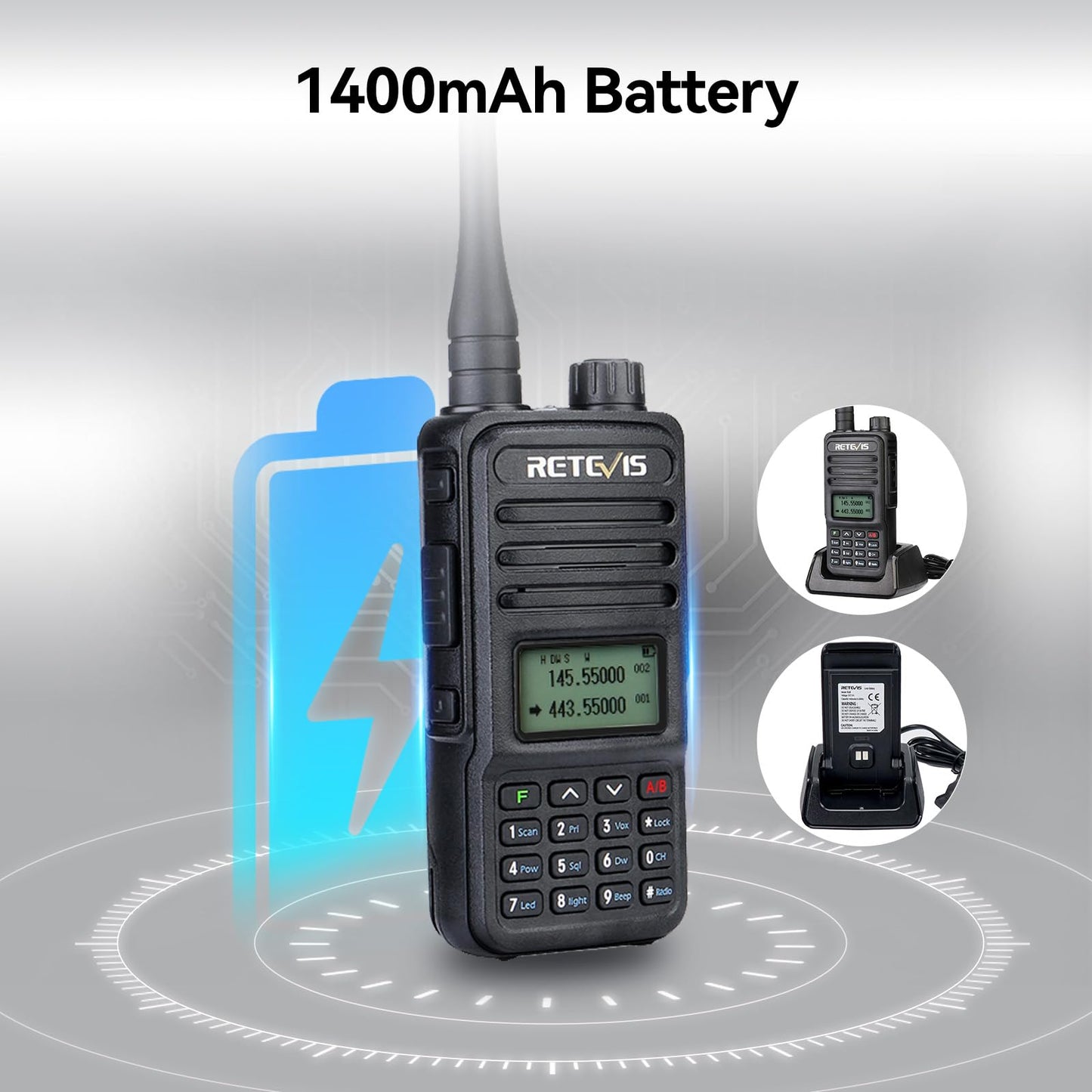 Retevis RT85 Handheld Ham Radio,Emergency Walkie Talkies Long Range,Dual Band,Built in VFO,200CH,VOX,FM,DTMF,Flashlight,1400mAh,Portable Two Way Radio for Survival Preppers Snowstorm Off-Grid(2 Pack)