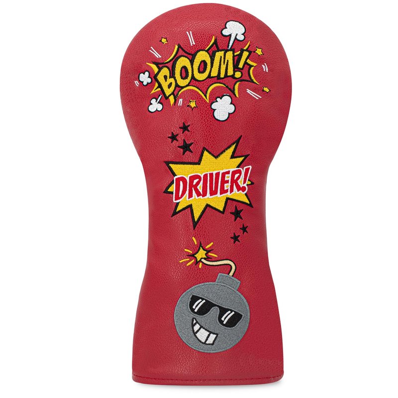 Bomb Golf Club Covers - 3 Options - Golf Driver Headcover/Golf Fairway Wood Head Cover/Hybrid Headcover for Men/Women Golfer - Red Synthetic Leather Golf Headcover. (Red-Fairway)