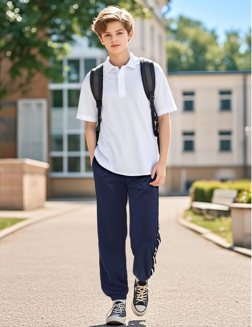 Auranso Boys Sweatpants 3 Pack Mesh Quick Dry Athletic Pants Lightweight Kids Joggers with Pockets 9-10 Years Black Dark-Grey Navy