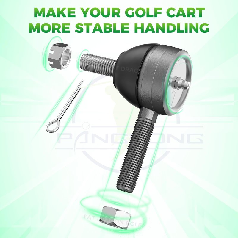 Panglong Golf Cart Ball Joint Kit-Club Car DS Tie Rod End Set of 3, Club Car DS Tie Rod End with Grease Fitting Suitable for 1976-2008 Club Car DS Golf Cart, OEM# 7540, 7539