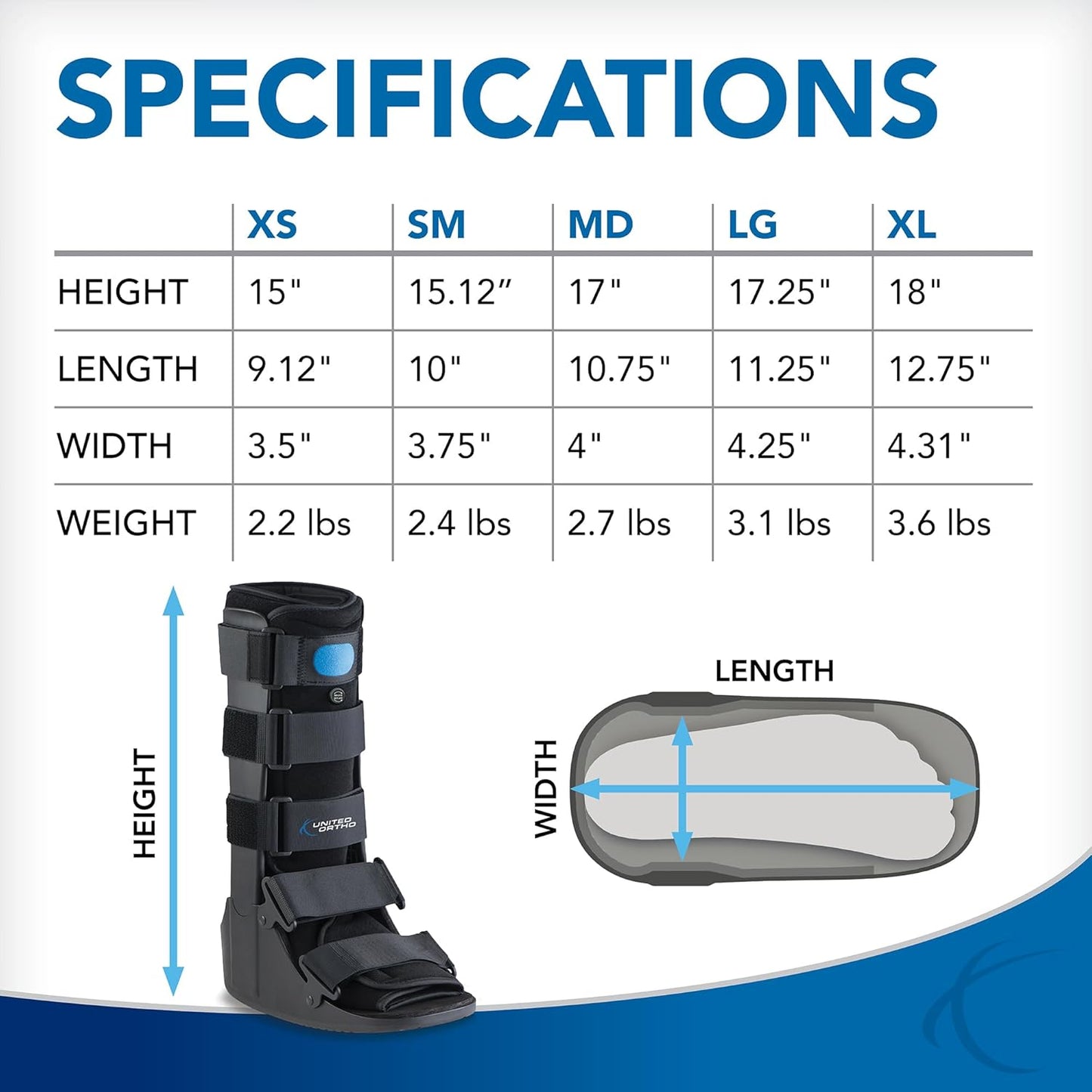 United Ortho Air Cam Walker Boot - Extra Large Fracture Support | Comfortable Black Design