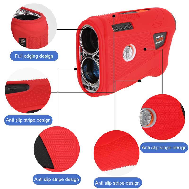 JAWEGOLF Silicone Case Compatible with Bushnell V6 and Bushnell V6 Shift Golf Rangefinder (Red)