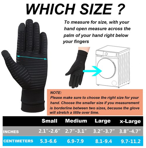 2-Pairs Pack Copper Full Finger Compression Gloves, Copper Arthritis Gloves for Women & Men Relieve Pain from Arthritis Pain, Swelling and Rheumatoid, and Everyday Hands Support (Medium (Pack of 2))