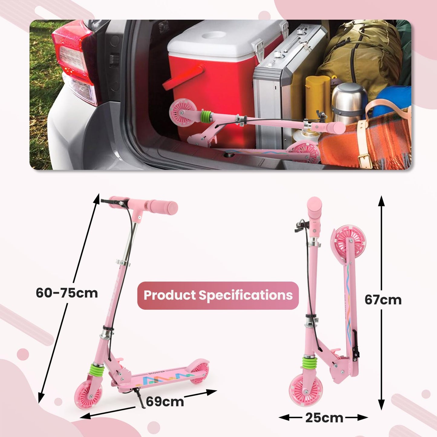 Scooter for Adults and Teens, Kick Scooters for Kids 8 Years and Up- Lightweight, Easy-Folding, Height-Adjustable, Aluminum Frame, Wear-Resistant Wheels, Outdoors for Boys and Girls