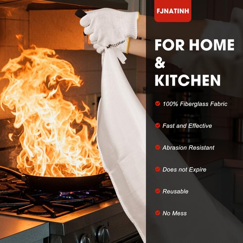 FJNATINH Fire Blankets Emergency for Home - 1 Pack 40' x 40' Fiberglass Blanket for Kitchen and Home (8)