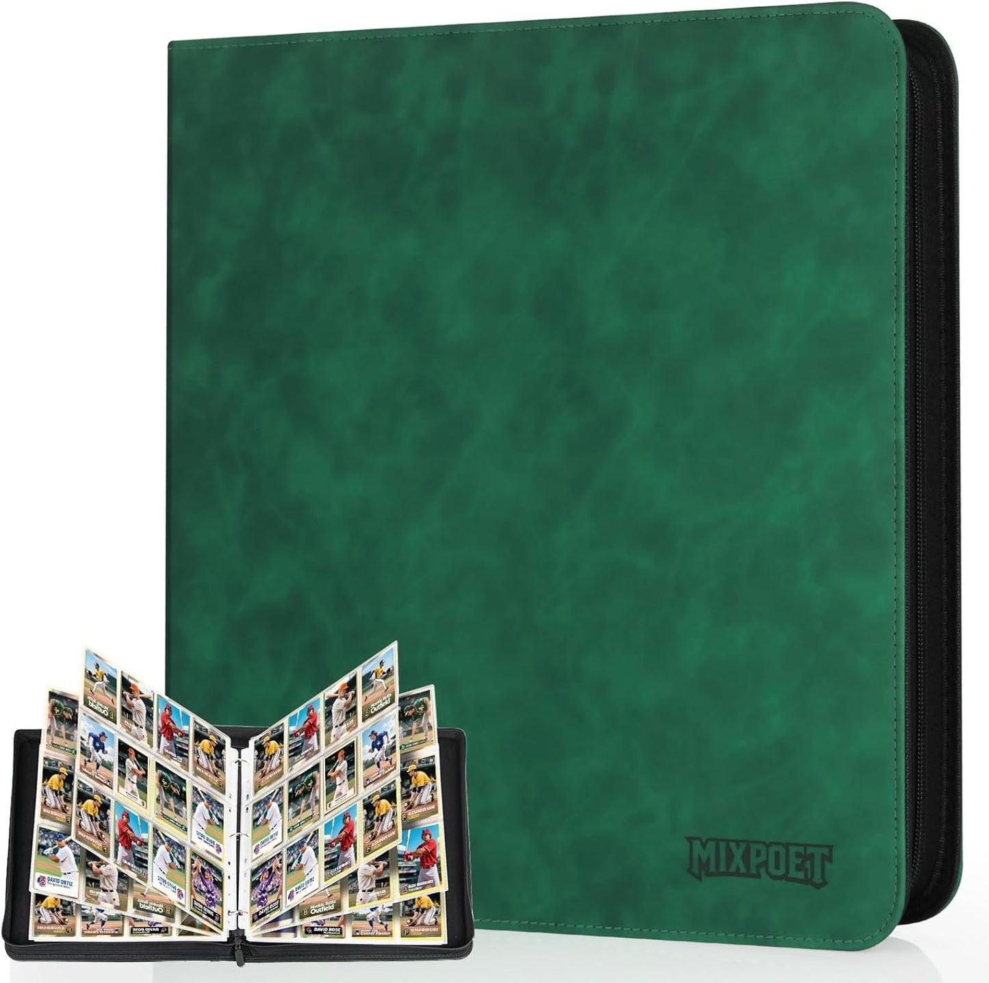 Skiennix Trading Card Binder - 12 Pocket Collection Album for 960 Cards | Premium Double-Sided Green Holder