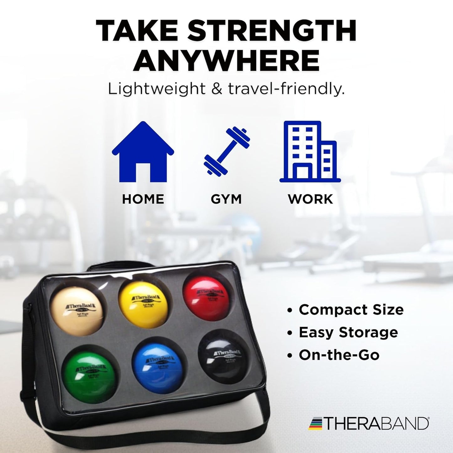 TheraBand Soft Weight Exercise Ball - 2.2 Lb Isotonic Therapy Ball for Pilates & Rehab | Portable & Easy to Grip