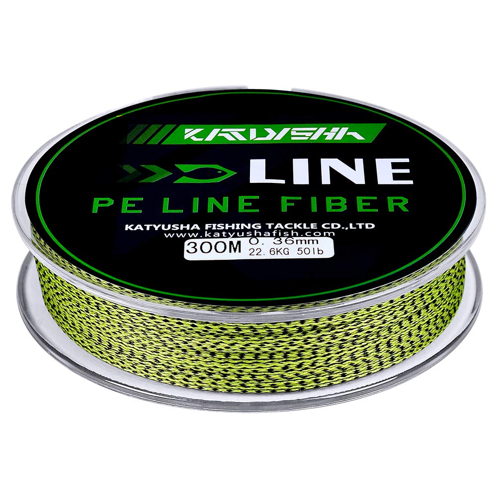 KATUYSHA Braided Fishing Line, Abrasion Resistant Zero Stretch Braided Lines 4 Strands Super Strong Superline 8Lb Test 328 Yards