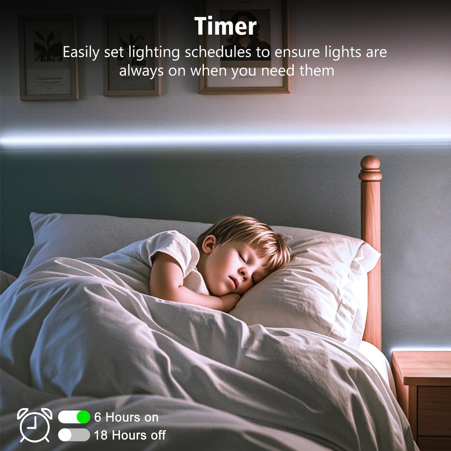 echosari 3.3FT 6000K Strip Lights Battery Operated, Tape Light with Remote 8 Modes Timer Self-Adhesive Cuttable, Strip Lights for Bedroom Cabinets Shelves TV Indoor Decor (Cool White)