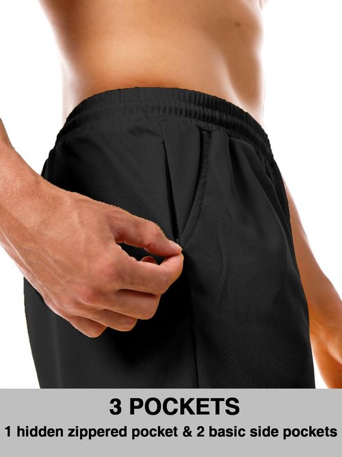 Aolesy Men's Basketball Shorts - Lightweight Quick-Dry Athletic Gym Shorts with Zipper Pockets | 7"/9" Sizes