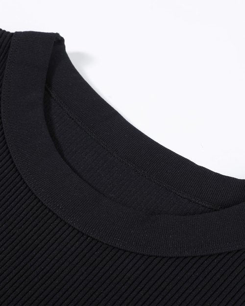 AUROLA Essentials Rib Seamless Sleeveless Tank - Women's Active Crop Top with Subtle Logo | Comfortable Fit