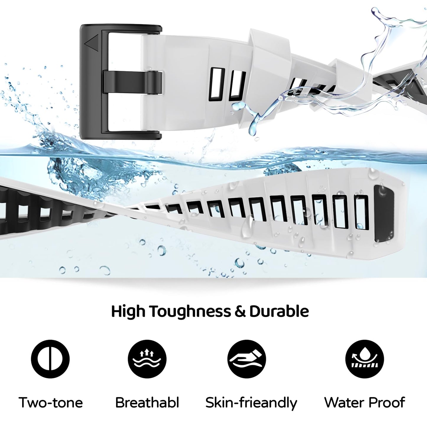 U-LIMVE Fenix 8/7/6/5/Epix Pro 47mm/Fenix E 22mm Silicone QuickFit Band for Garmin Forerunner 965/955/945/935/745