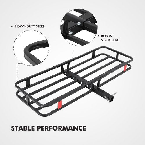500 LBS Hitch Cargo Carrier - Heavy Duty 2 Inch Receiver Luggage Basket for SUV,Pickup Truck,Camping & Travel