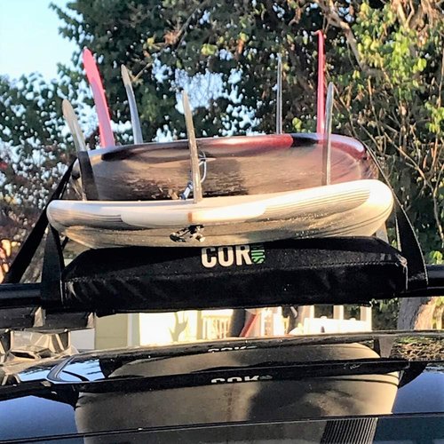 COR Surf Aero Roof Rack Pad - Premium No-Scratch Silicone Tie Down Straps for Surfboards, SUPs, Kayaks & Canoes | 19" Wide