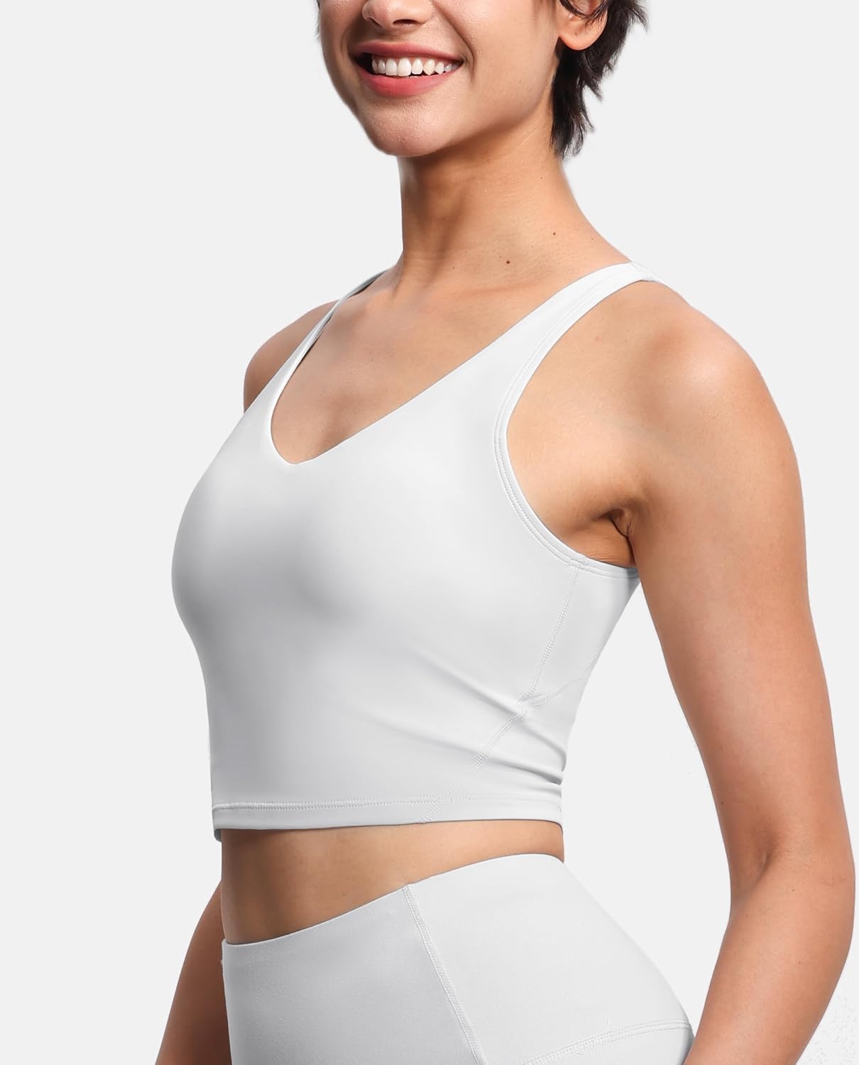 The Gym People Women's Longline Sports Bra - Wirefree, Padded, Medium Support, Comfortable Fit