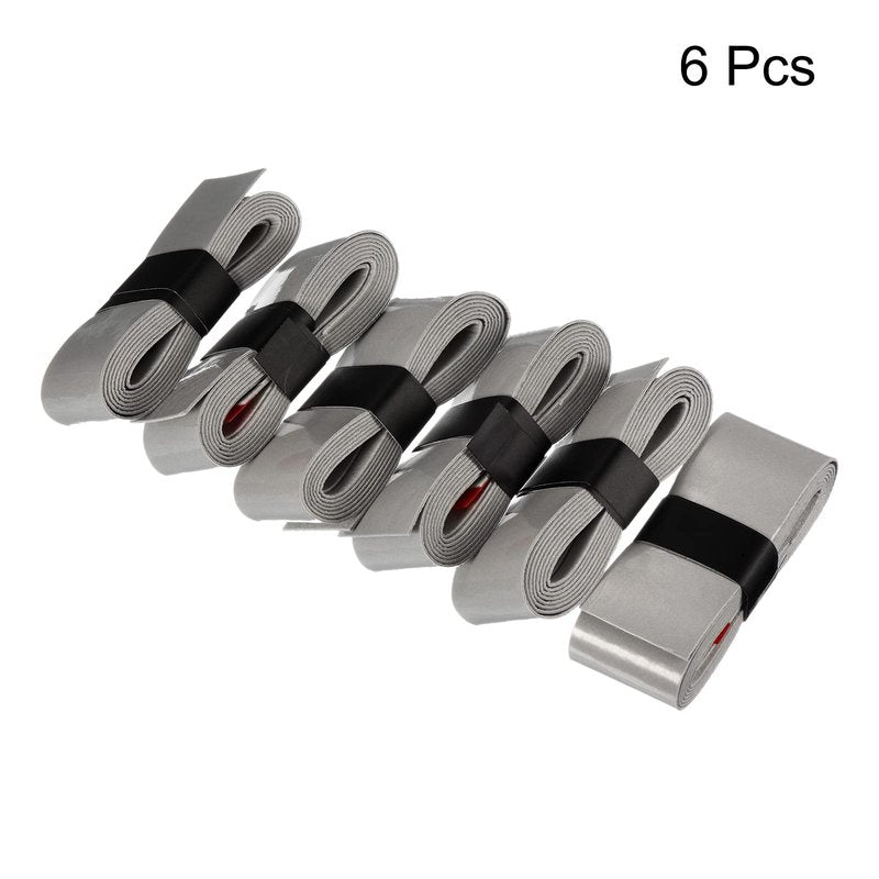PATIKIL 43.3" Tennis Racket Grip Tape, 6 Pack PU Overgrip Stretchy Non-Slip Absorb Sweat for Badminton Fishing Rod, Grey