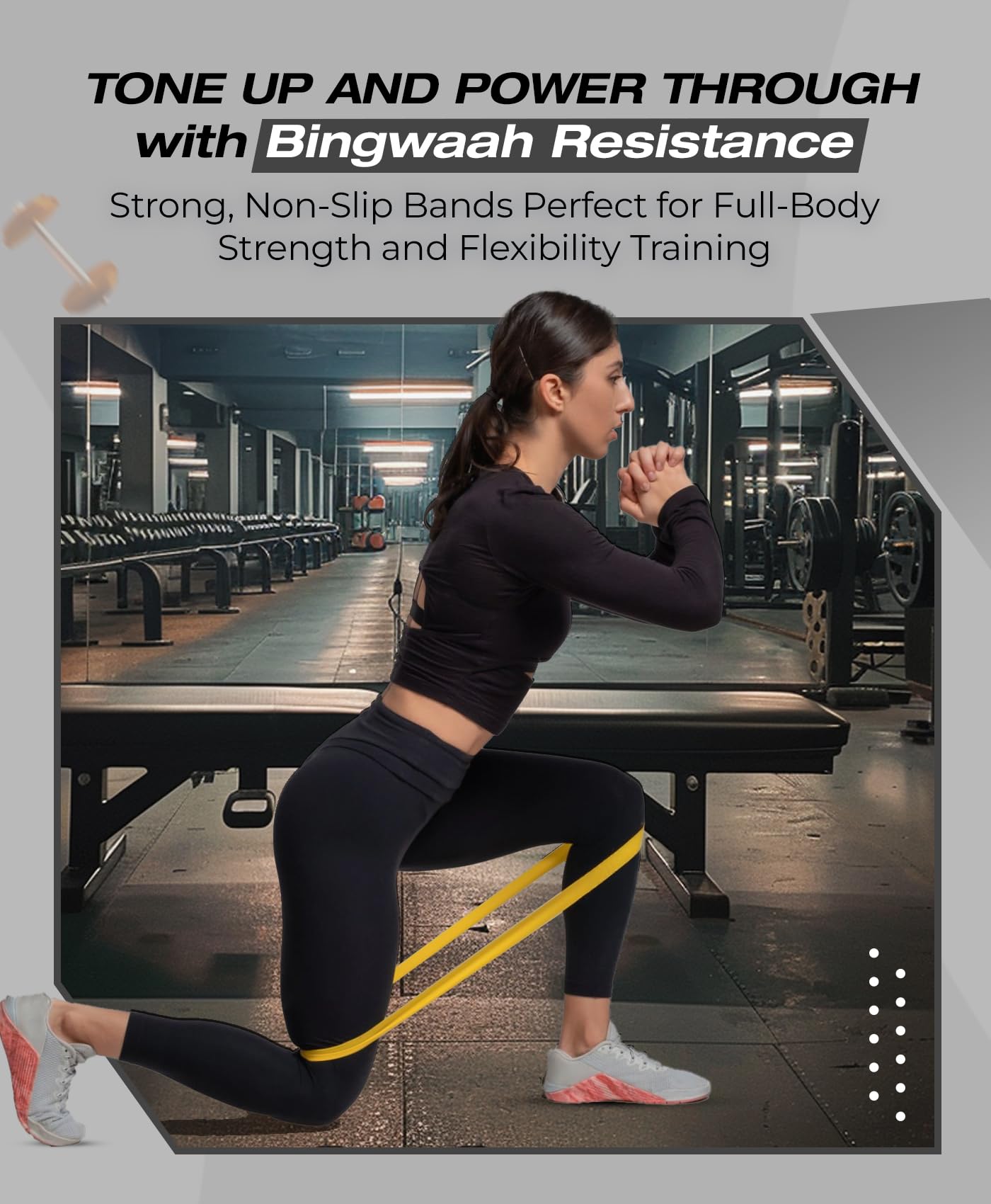 Bingwaah Loop Resistance Bands for Exercise - Set of 5 Elastic Bands for Strength Training & Rehab. Portable & Durable Resistance Bands for Home, Gym & Outdoors with Instruction Guide