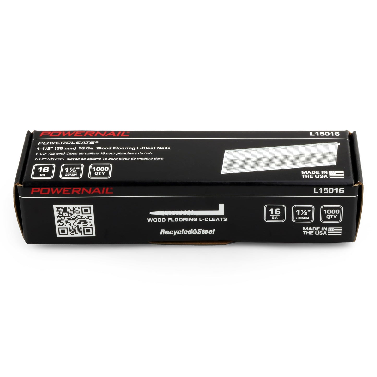 Powernail L150165 16 Gauge 1-1/2 Inch Length L-Cleat Nail for Hardwood Flooring (1 case of 5-1000ct boxes)